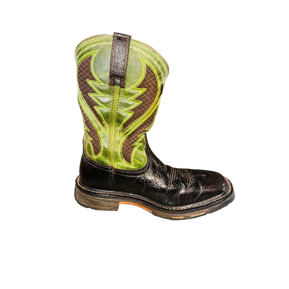 Ariat WorkHog Square Toe VentTEK Black Green West… - image 14